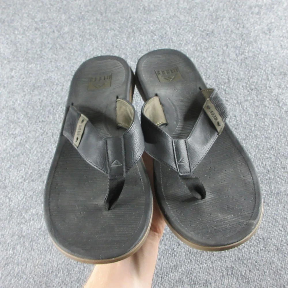 Reef Santa Ana Sandals Mens Size 12 Black Thong Flip Flop Comfort Slip On